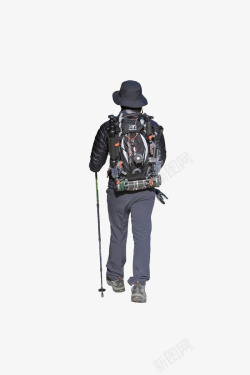 休闲风格登山旅行男子行走背影图案高清图片