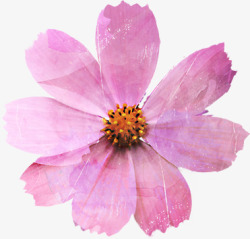 手绘水彩粉色文艺花朵素材