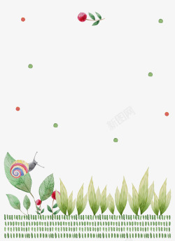 蜗牛插画森林童话背景高清图片