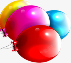 彩色气球漂浮装饰物素材