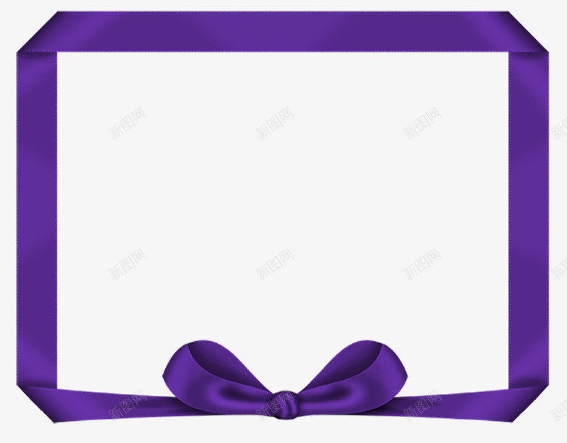 紫色蝴蝶结边框png免抠素材_新图网 https://ixintu.com 丝带 紫色 蝴蝶结 边框
