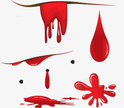 流出鲜红的血各种形状血渍高清图片