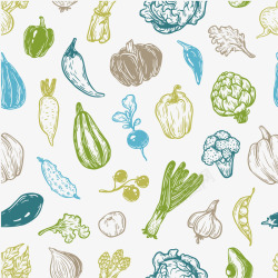 水果蔬菜彩绘蔬菜水果背景矢量图高清图片