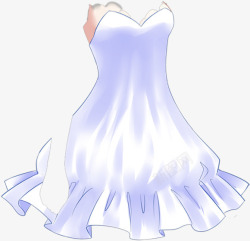白色漫画性感裙子素材