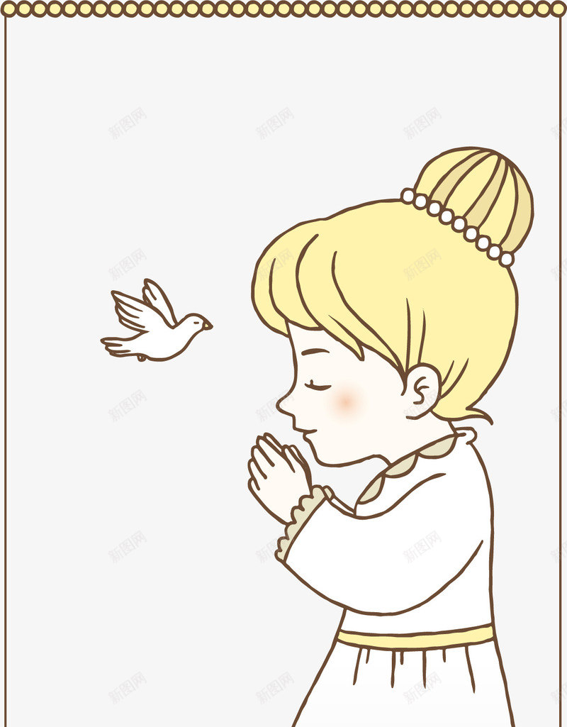 虔诚的祷告png免抠素材_新图网 https://ixintu.com 白衣少女 祈祷 祈福 祷告 跪着祷告