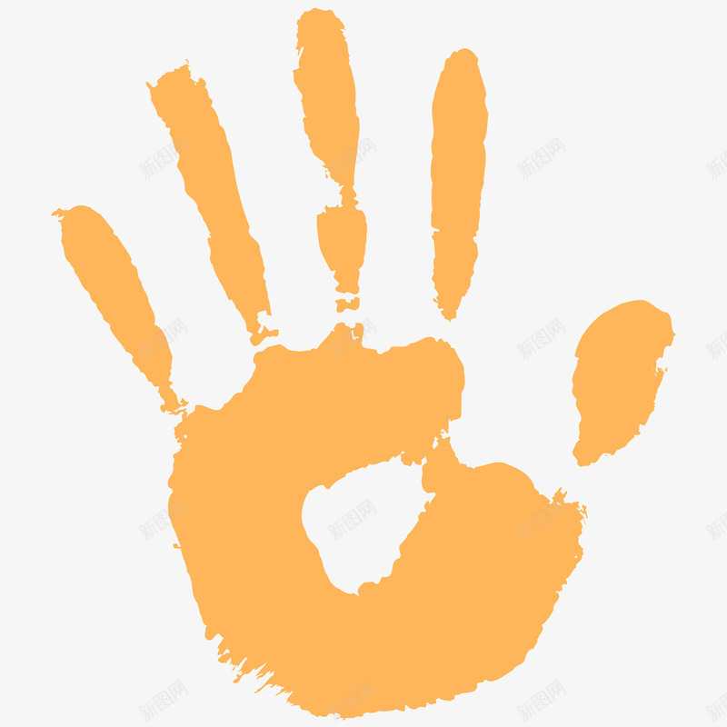 手绘黄色的手掌效果图png免抠素材_新图网 https://ixintu.com 一只手 卡通手绘 印记 手掌 装饰图 黄色