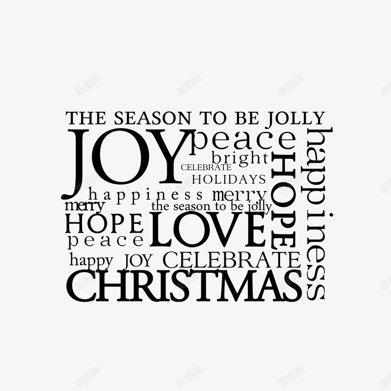 圣诞英文装饰png免抠素材_新图网 https://ixintu.com joy love 圣诞快乐 圣诞英文