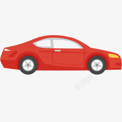 汽车png图片红色小汽车插画矢量图高清图片