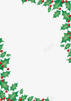 圣诞树叶边框矢量图素材