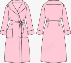 春秋季女士睡衣女士手绘粉色浴袍高清图片