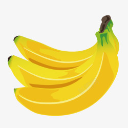 真实水果卡通手绘黄色的香蕉高清图片