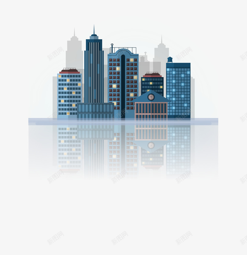 城市png免抠素材_新图网 https://ixintu.com 写字楼 剪影 城市 都市