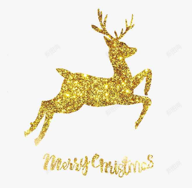 金色纹理圣诞节麋鹿png免抠素材_新图网 https://ixintu.com 圣诞节 纹理 金色 麋鹿