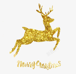金色纹理圣诞节麋鹿素材