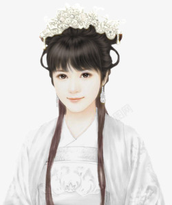 白衣国色女子素材