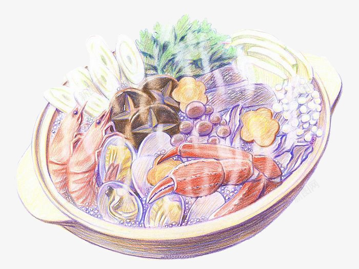 一锅海鲜png免抠素材_新图网 https://ixintu.com 海鲜 砂锅 美食 食物