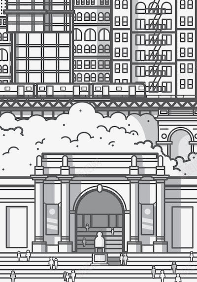 扁平化城市png免抠素材_新图网 https://ixintu.com 卡通 城市 手绘 插画 简笔画 纽约 设计感