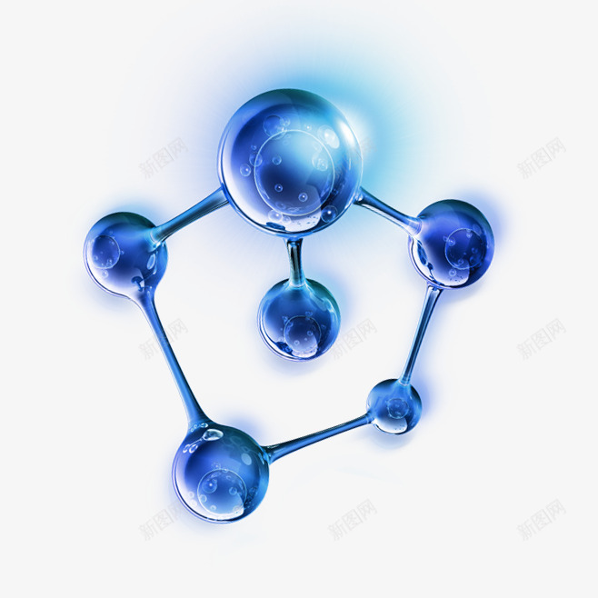 蓝色分子结构png免抠素材_新图网 https://ixintu.com 分子结构 原子结构 蓝色 酷炫