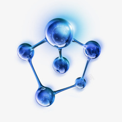 原子结构蓝色分子结构高清图片