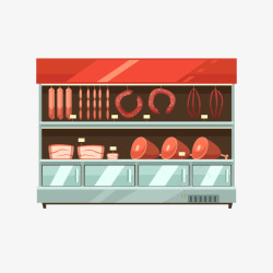 冷藏肉超市生鲜冷藏柜高清图片