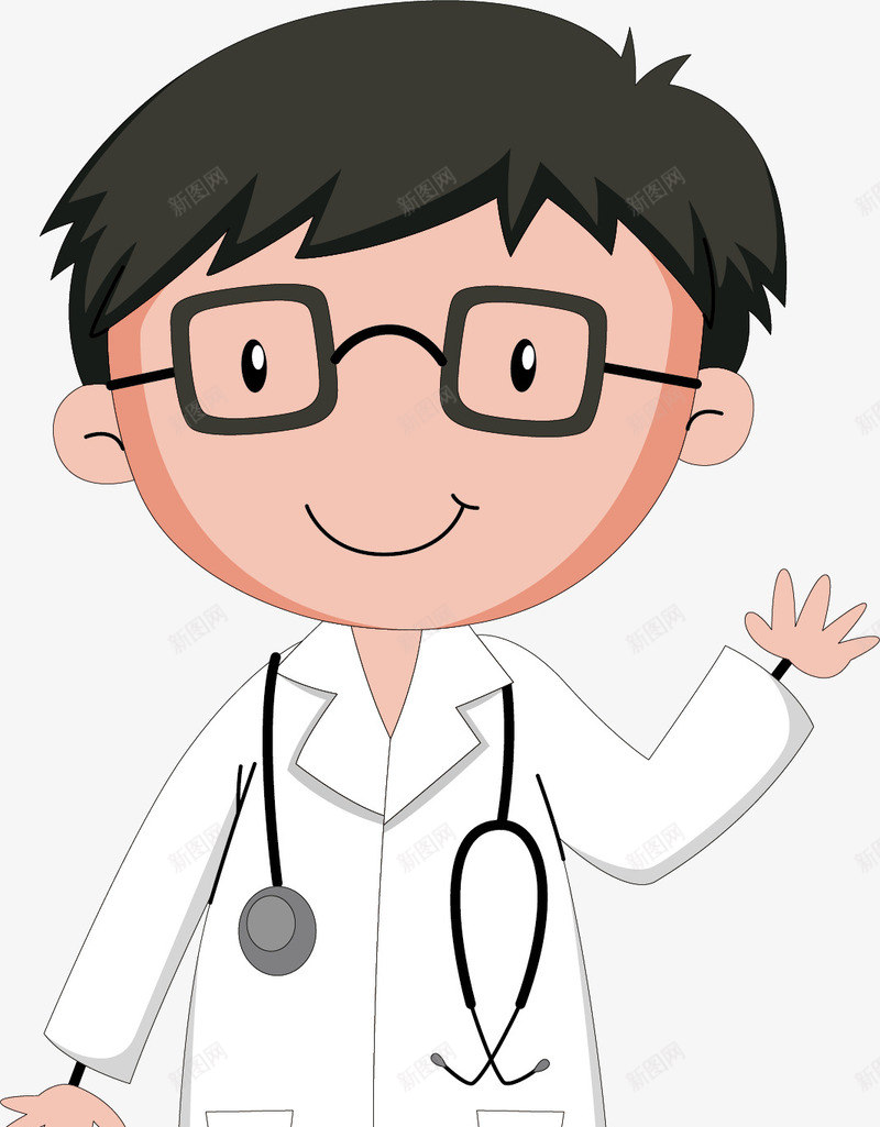 手绘眼镜医生png免抠素材_新图网 https://ixintu.com 创意 卡通 可爱 彩色图 手绘图 眼镜 简单