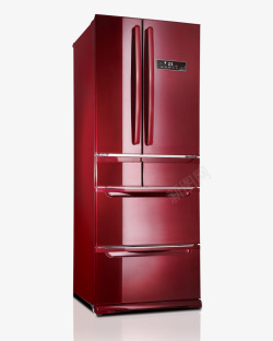 红色高档多门冰箱素材