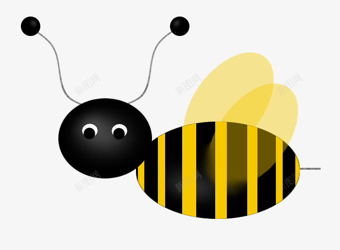 一只小蜜蜂png免抠素材_新图网 https://ixintu.com 好看 手绘 条纹 黑黄