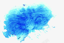蓝色漩涡海浪造型素材