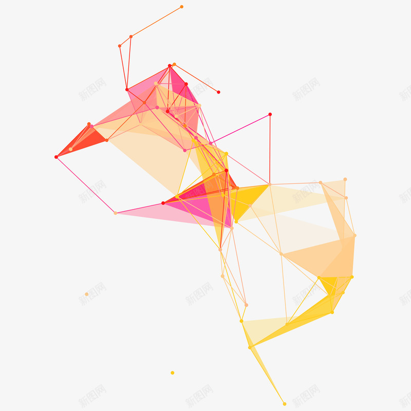 漂浮彩色几何矢量图ai免抠素材_新图网 https://ixintu.com 几何 漂浮 矢量图