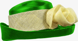 黄色缎带绿帽子素材