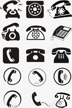 电话黑色指示标图标图标