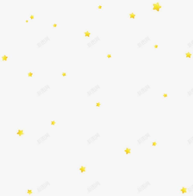 手绘黄色星星漂浮装饰png免抠素材_新图网 https://ixintu.com 星星 漂浮 装饰 黄色