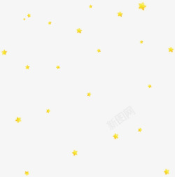 手绘黄色星星漂浮装饰素材