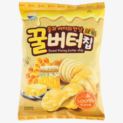 韩国进口蜂蜜九日蜂蜜黄油薯片60g高清图片