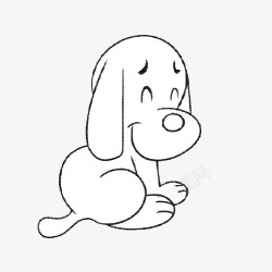 卡通大耳朵眯眼的小狗高清图片