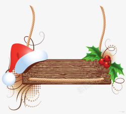 木板和圣诞帽素材