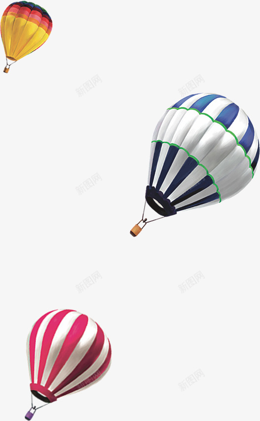 三个彩色飞翔热气球图案png免抠素材_新图网 https://ixintu.com 卡通 天空 彩色 热气球 飞翔