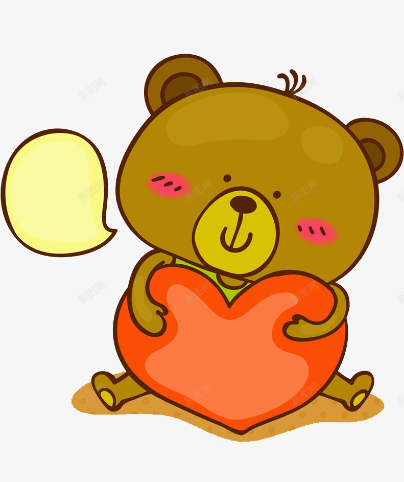 抱着红心的小熊png免抠素材_新图网 https://ixintu.com 动物 卡通 可爱的 呆萌的 小熊 抱着小熊的大熊 插图 红心