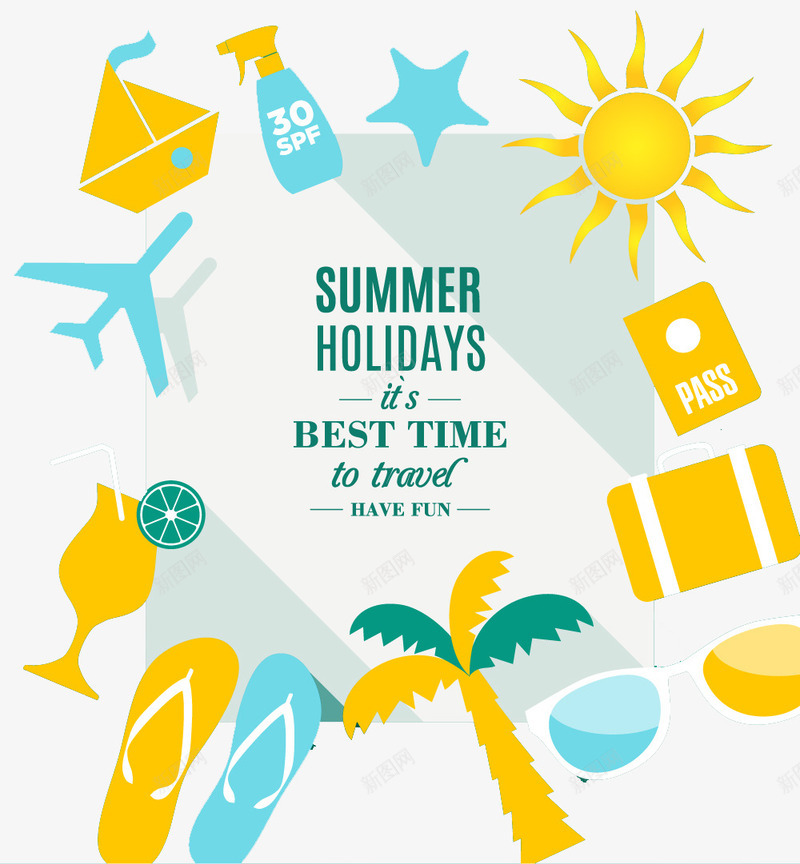 激情夏日旅行png免抠素材_新图网 https://ixintu.com 夏天 旅行 黄色