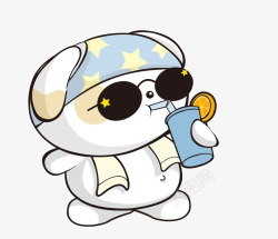 创意小狗身上的挂牌卡通手绘可爱的小狗高清图片