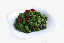 榄菜炒四季豆素材