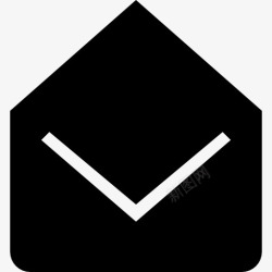 打开车库的象征打开邮件信封背面黑色象征接口图标高清图片