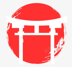 日式日常用品图标圆形日本元素图标高清图片