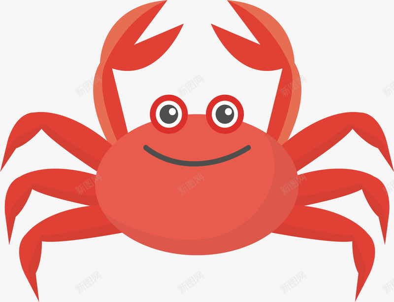 红色螃蟹png免抠素材_新图网 https://ixintu.com 动物 可爱 手绘 横行霸道 海鲜 爪子 螃蟹