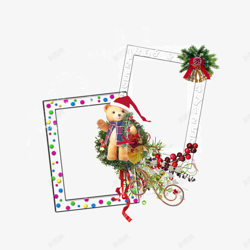 圣诞节框png免抠素材_新图网 https://ixintu.com 圣诞小熊框 圣诞节 方框