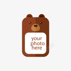 棕色小熊相片框素材