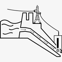 水力水力发电厂在生产图标高清图片
