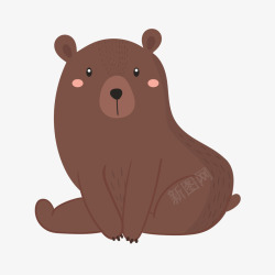 棕熊憨厚可爱动物憨厚小熊插画矢量图高清图片