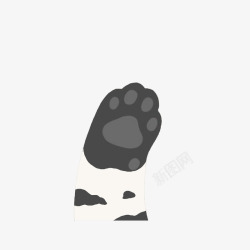 白色黑色灰色的猫爪素材