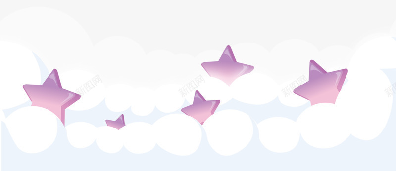 紫色星星和云朵png免抠素材_新图网 https://ixintu.com 云朵 好看 简单 紫色
